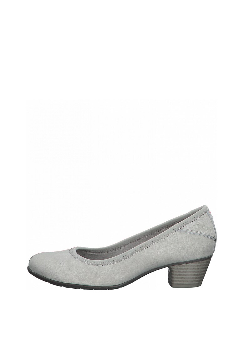 Pantofi de piele ecologica cu toc masiv