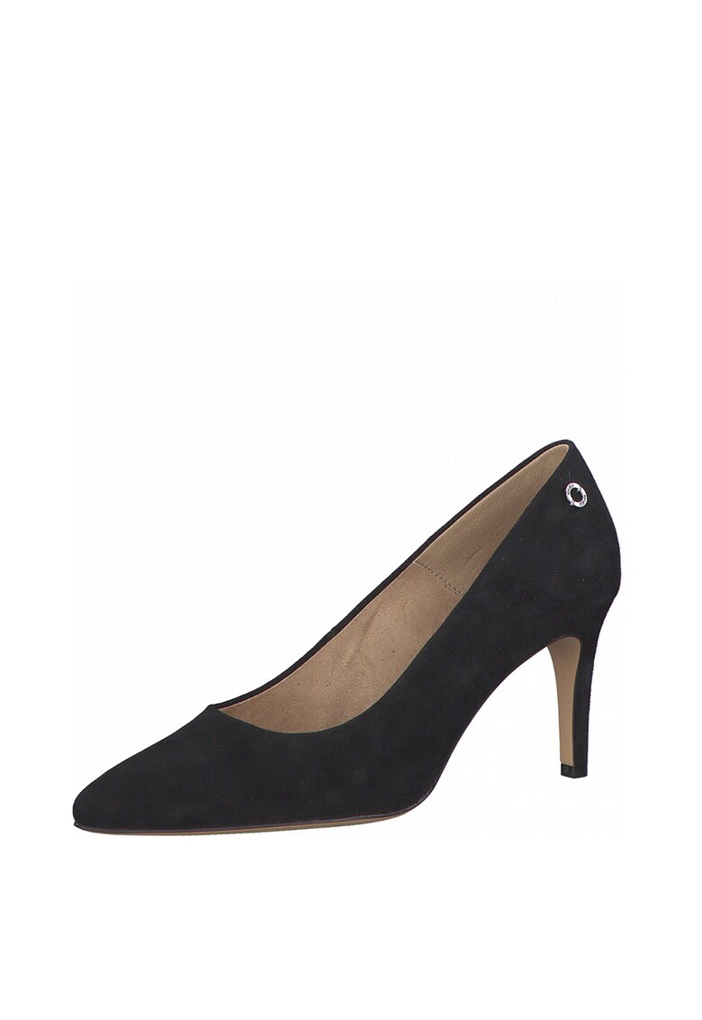 Pantofi de piele intoarsa cu varf ascutit si toc stiletto