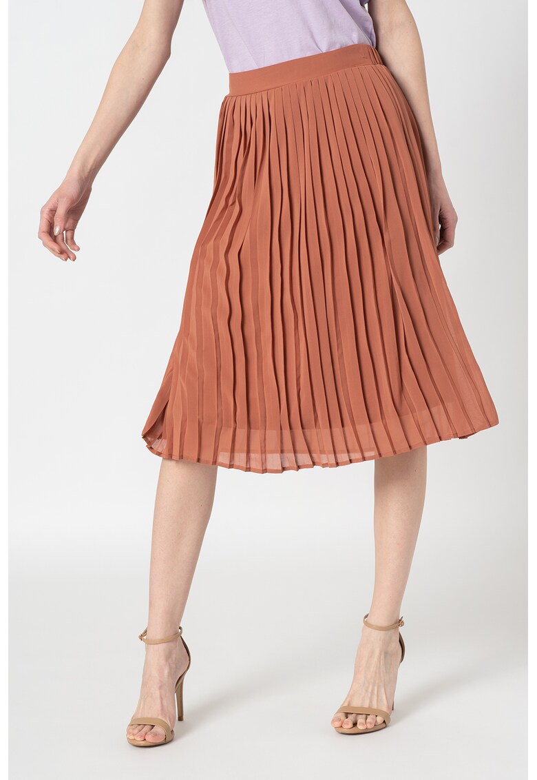 Fusta midi plisata din sifon Nori