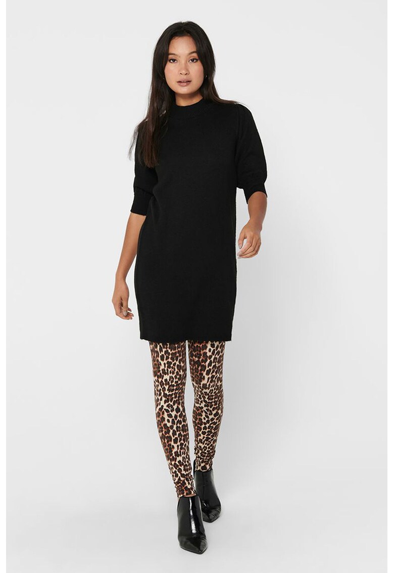 Rochie mini tricotata cu maneci medii