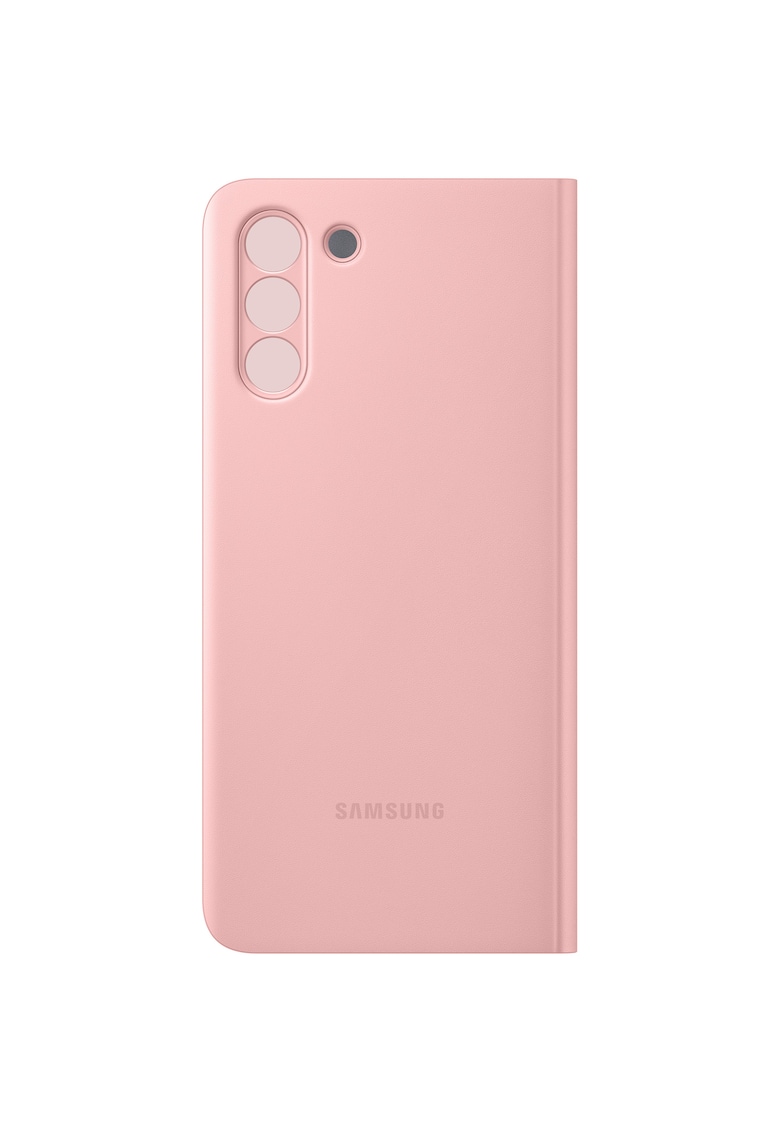Husa de protectie Smart Clear View Cover pentru Galaxy S21 Plus - Pink