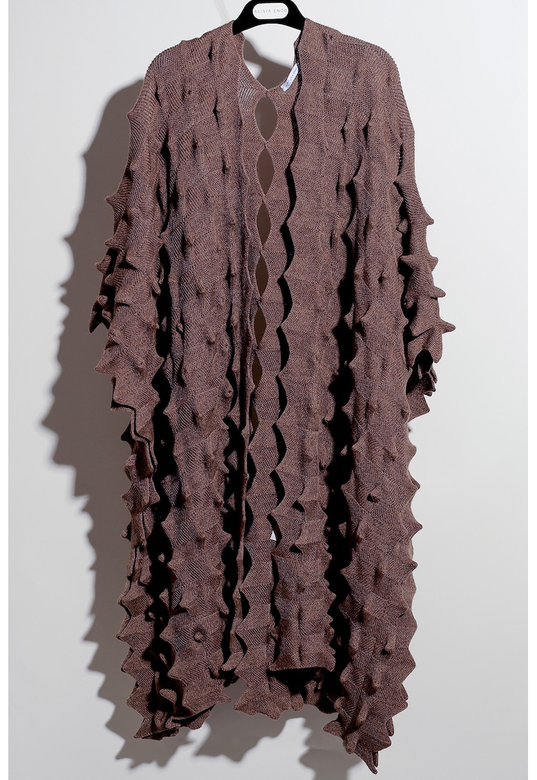Cardigan de lana merinos cu aspect texturat Lucie ALISIA ENCO imagine noua