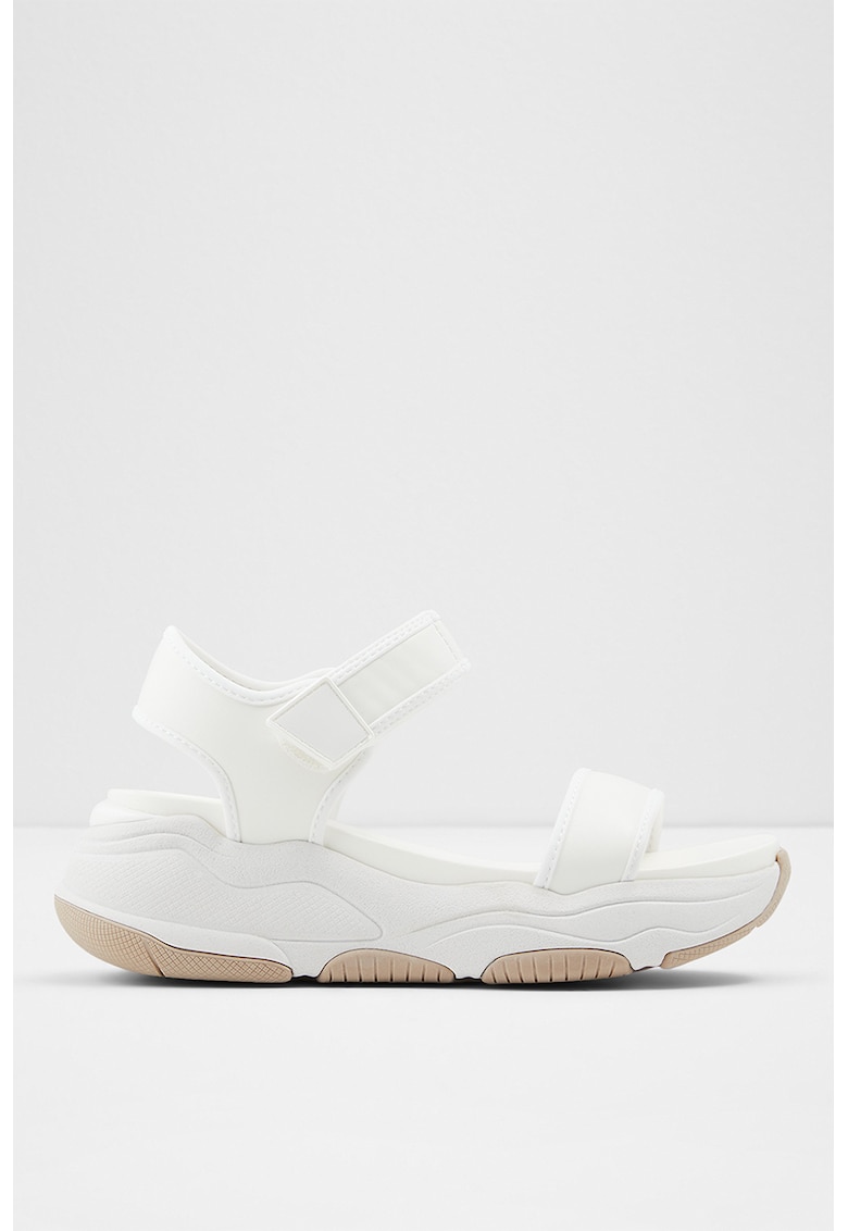 Sandale wedge de piele ecologica cu velcro Adweaven