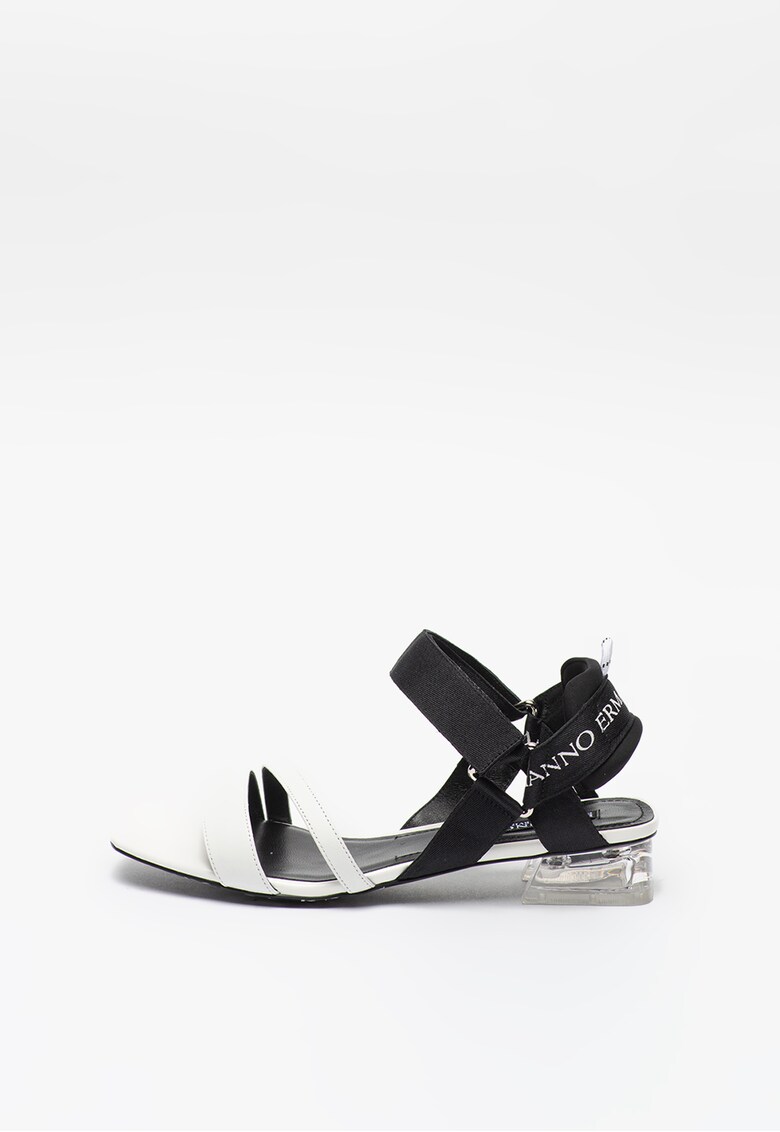 Sandale de piele cu detalii logo Ermanno Scervino imagine noua
