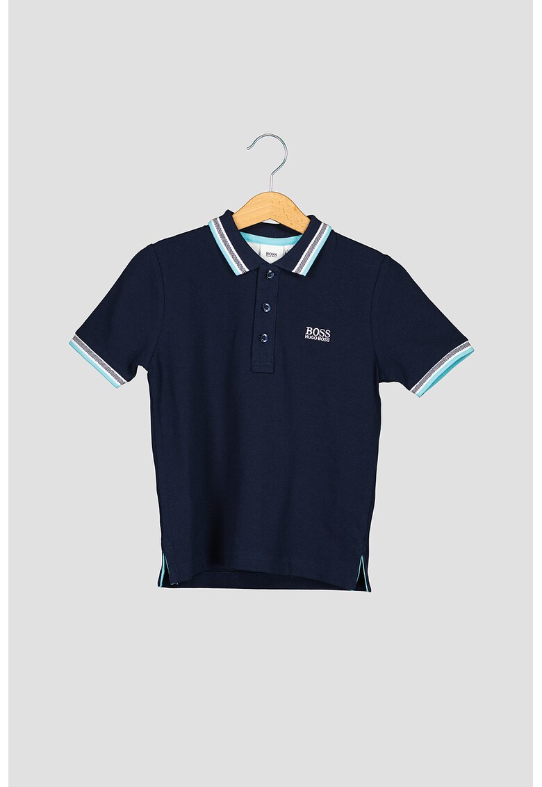 Tricou polo din material pique cu logo brodat