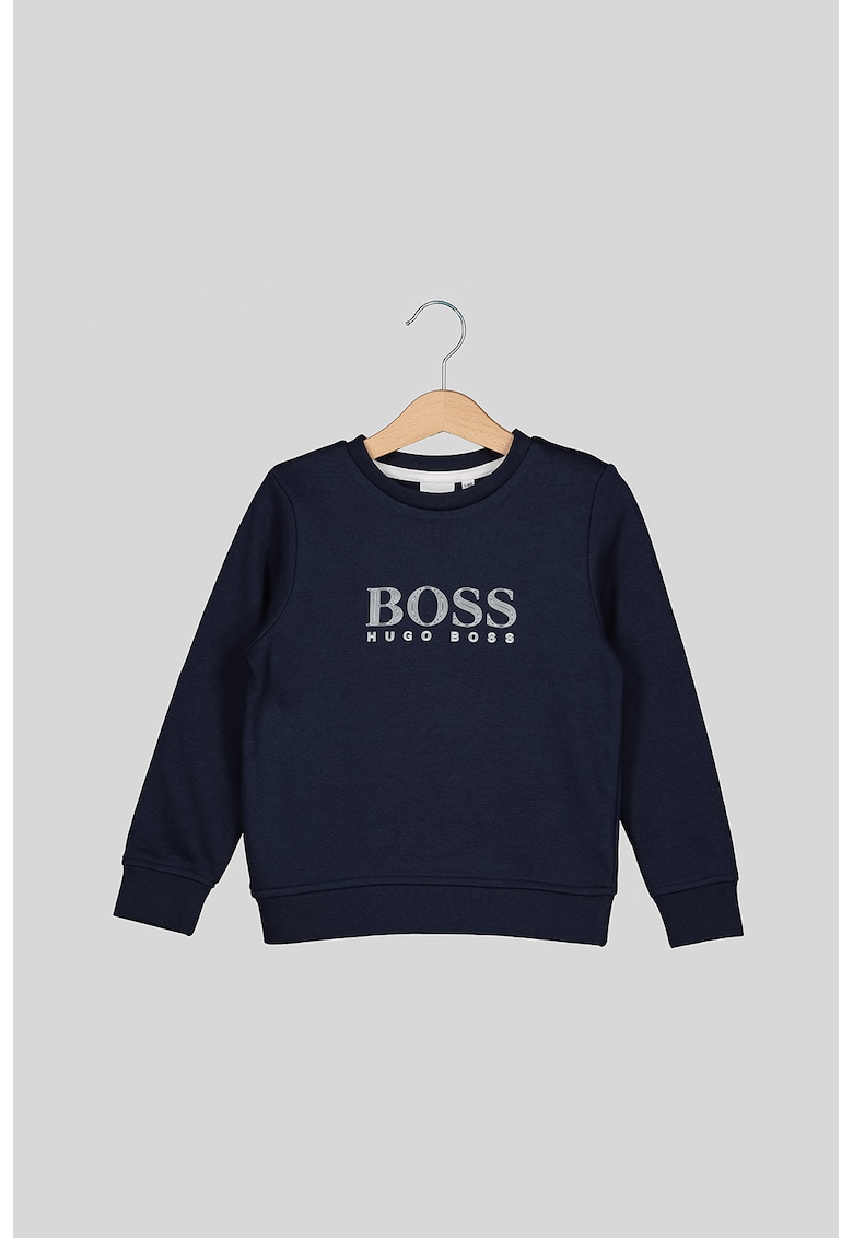 Bluza sport cu logo si decolteu la baza gatului imagine fashiondays.ro Boss Hugo Boss