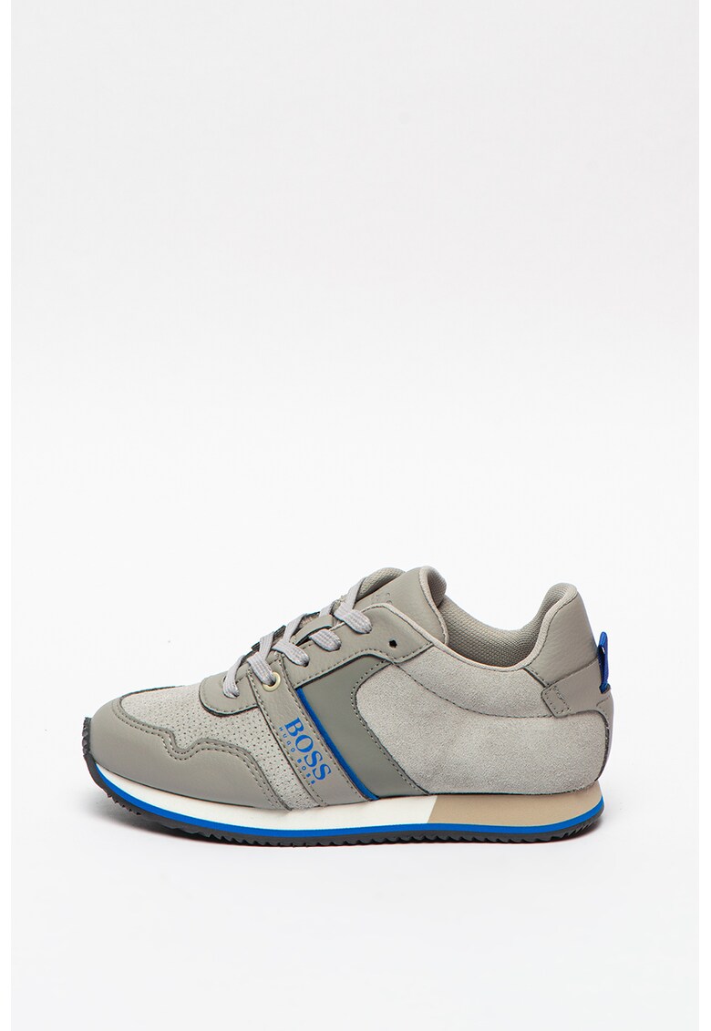 Pantofi sport din piele si material textil