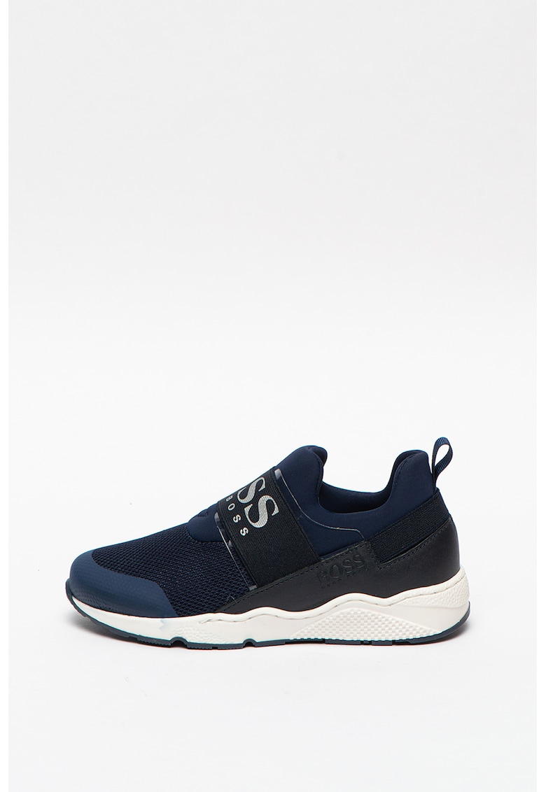 Pantofi sport slip-on din piele si material textil