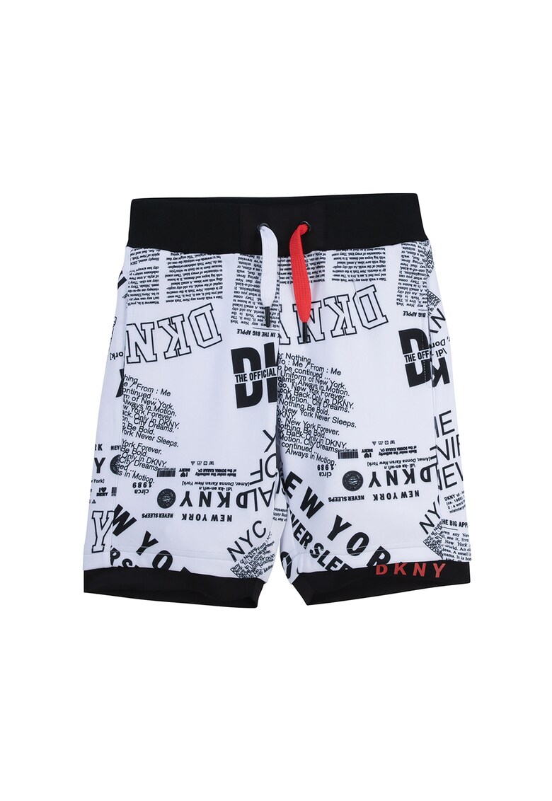 Pantaloni scurti cu imprimeu text si logo