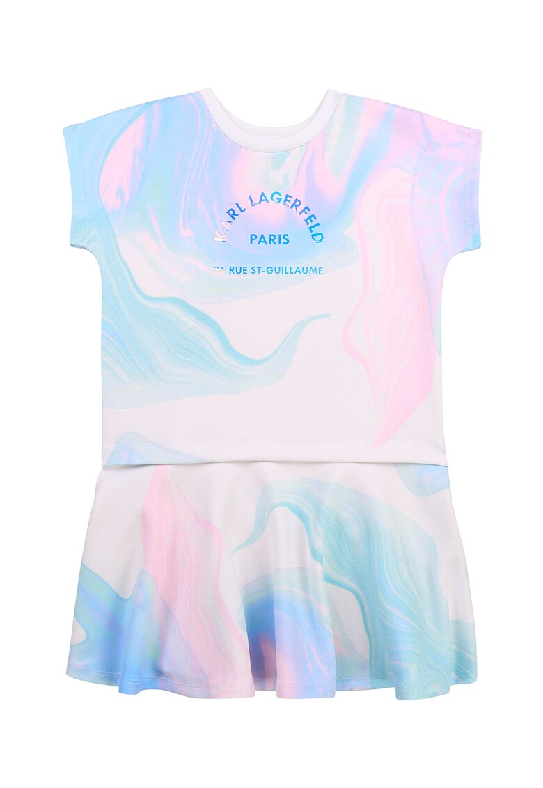 Rochie cu decolteu rotund - model abstract si logo