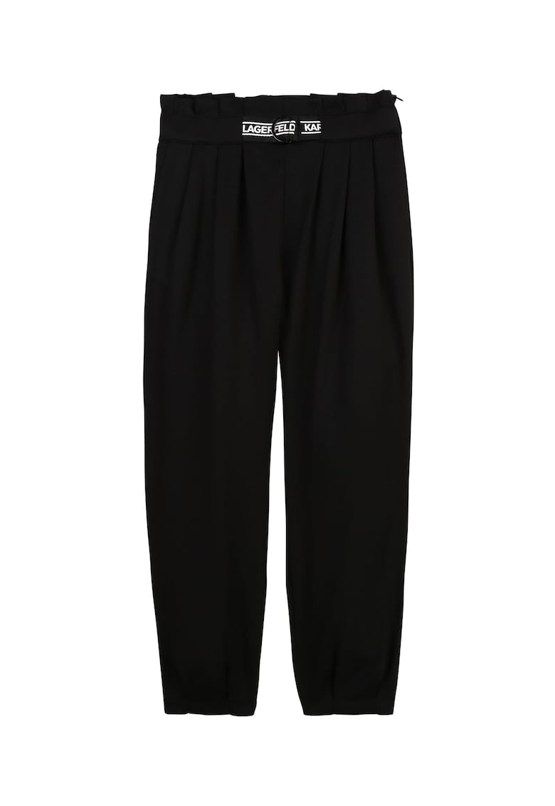 Pantaloni de lyocell cu detalii plisate