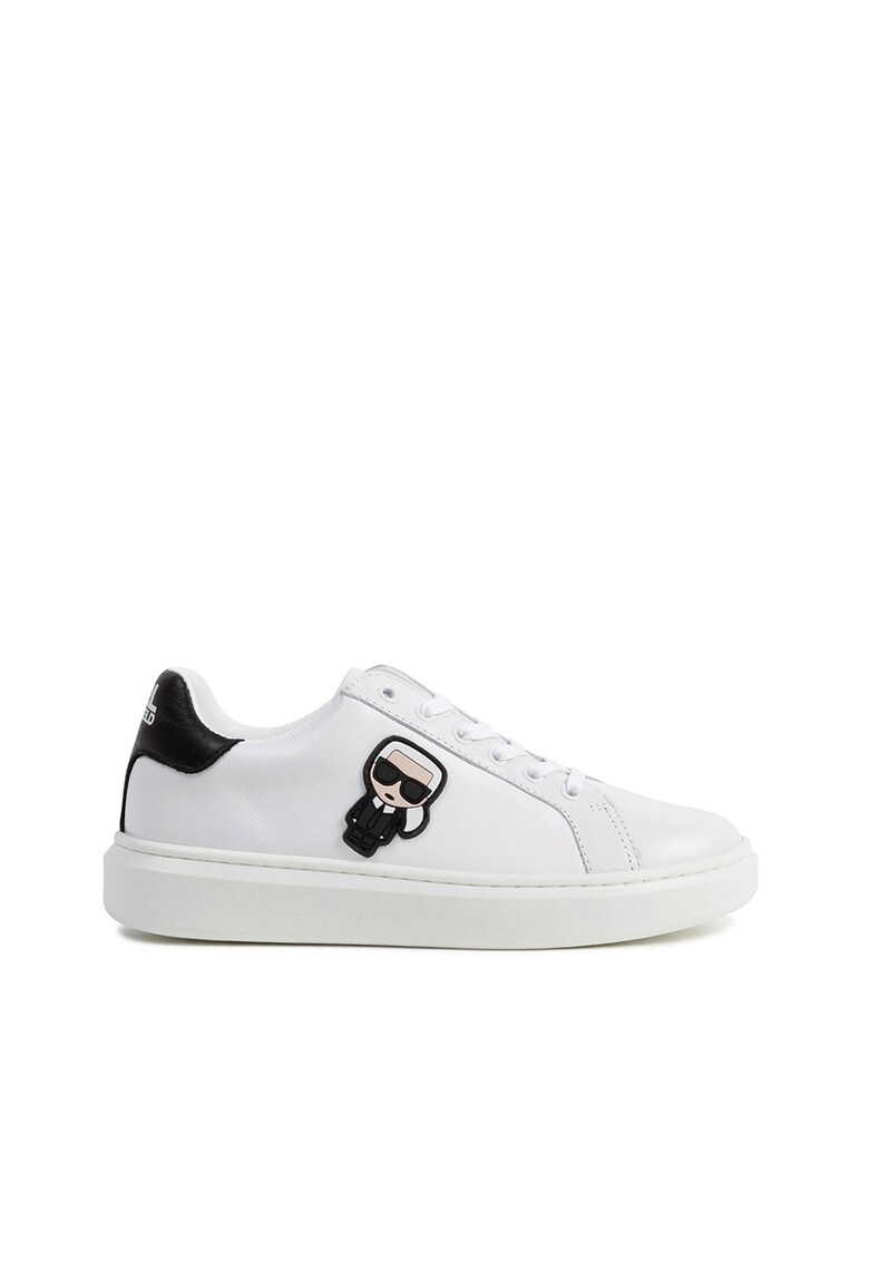 Pantofi sport de piele cu aplicatii logo