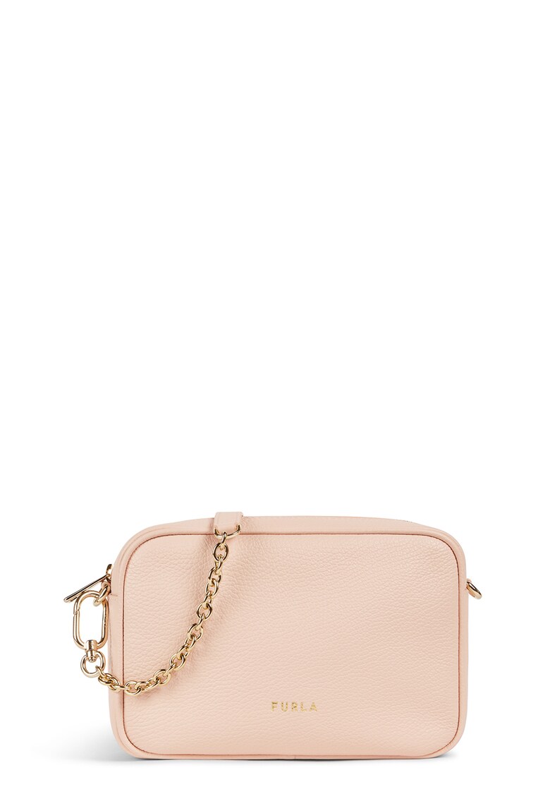 Geanta crossbody de piele cu logo discret Real