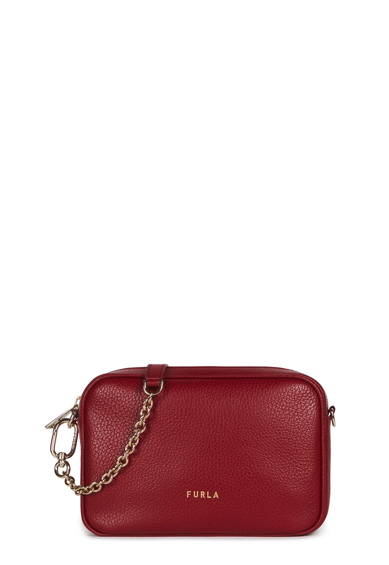 Geanta crossbody de piele cu logo discret Real