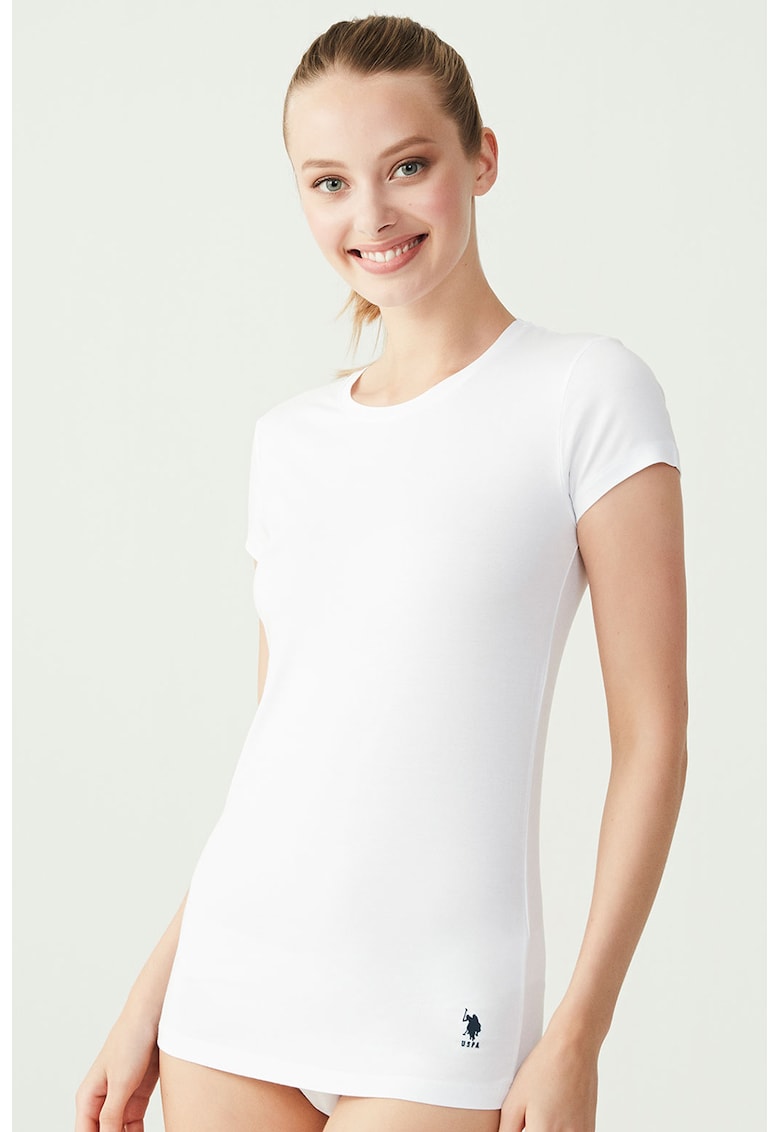 Tricou de casa din amestec de bumbac si modal - Alb