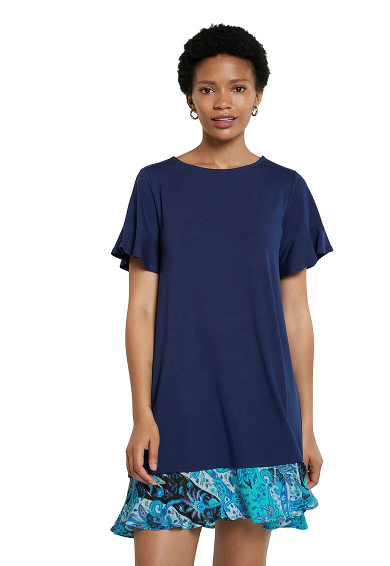 Rochie mini cu terminatie cu volane