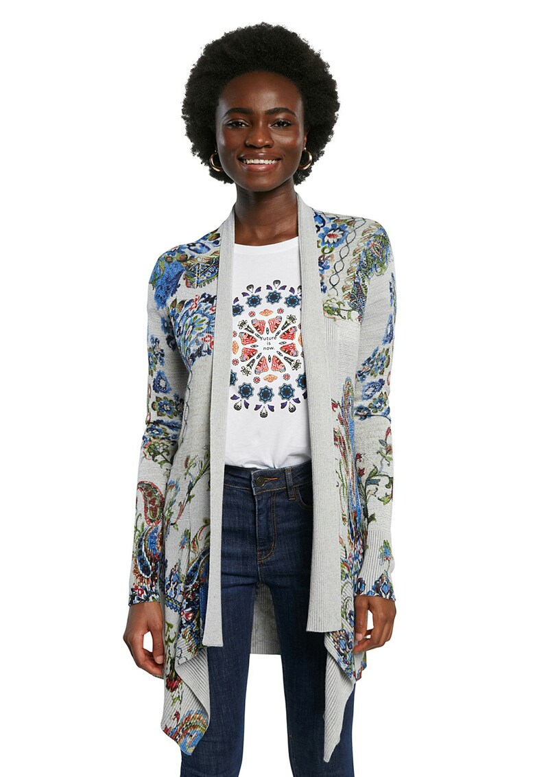 Cardigan fara inchidere cu model paisley