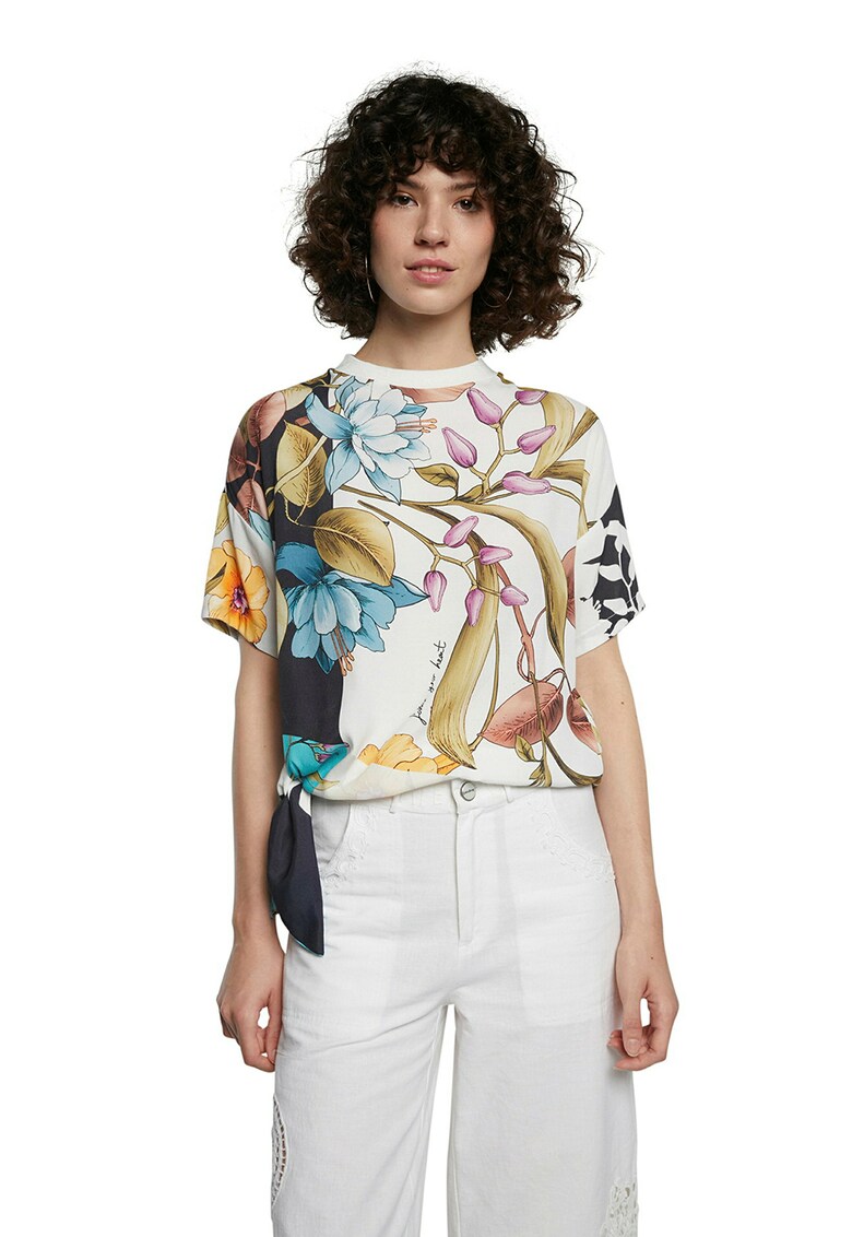 Bluza cu imprimeu floral si maneci cazute Florence Desigual imagine noua