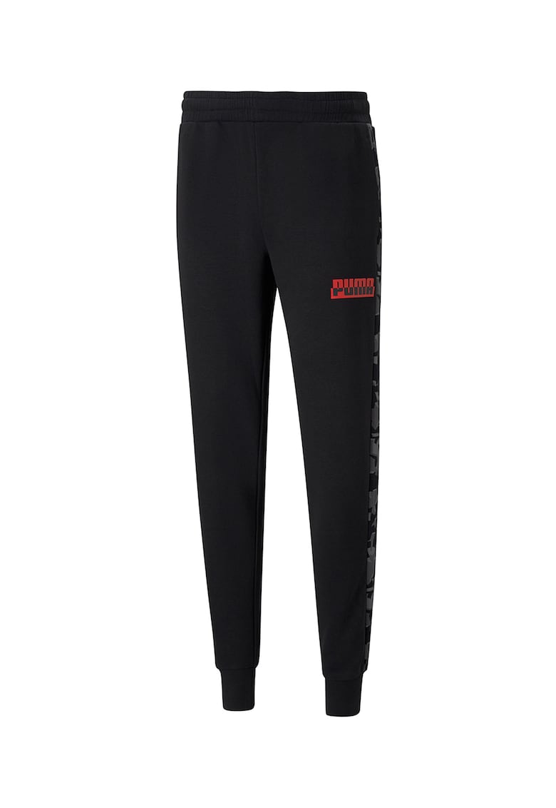 Pantaloni sport cu imprimeu - Negru