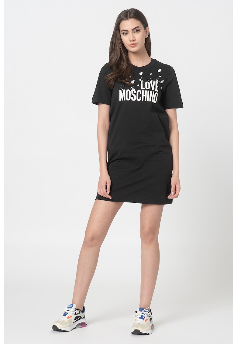 Rochie mini tip tricou cu imprimeu logo