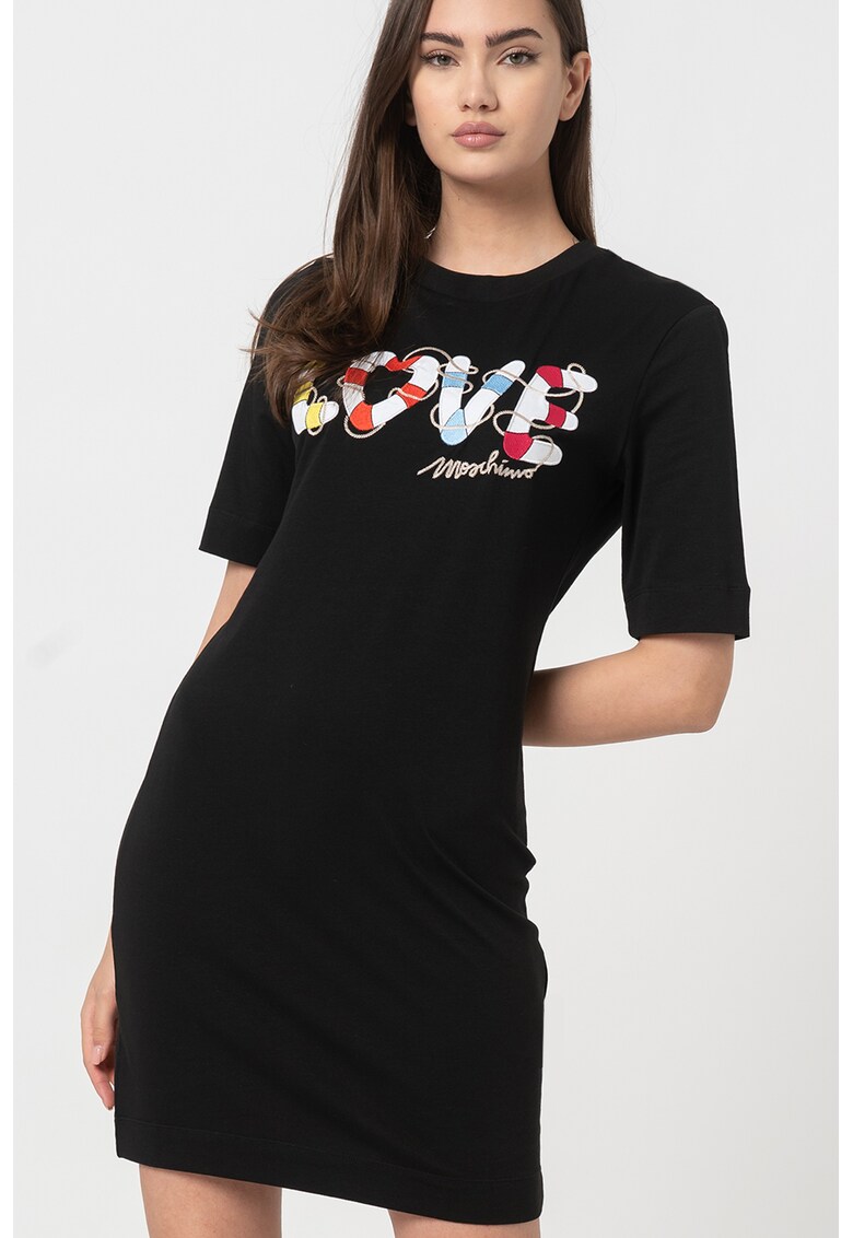 Rochie-tricou cu aplicatie logo