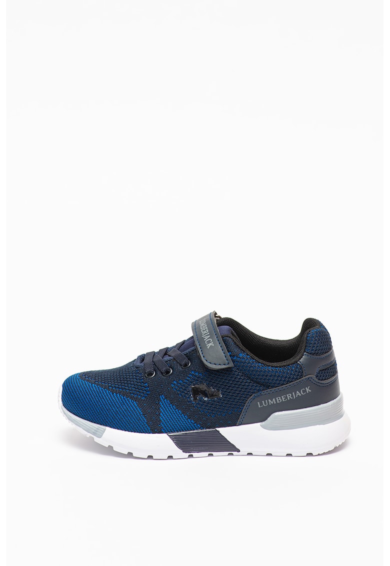 Pantofi sport cu aspect tricotat si garnituri de piele ecologica Vendor