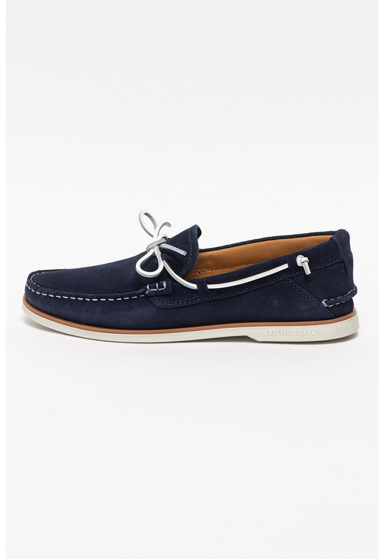 Pantofi loafer de piele intoarsa cu snur contrastant Navigator