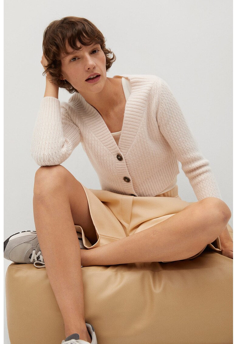 Cardigan crop cu aspect striat Country