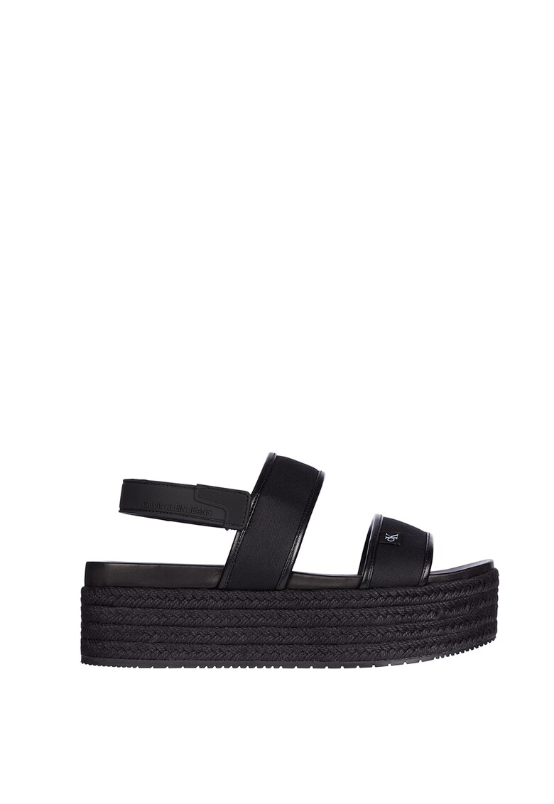 Sandale flatform din material textil