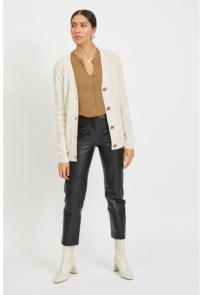 Cardigan tricotat cu decolteu in V