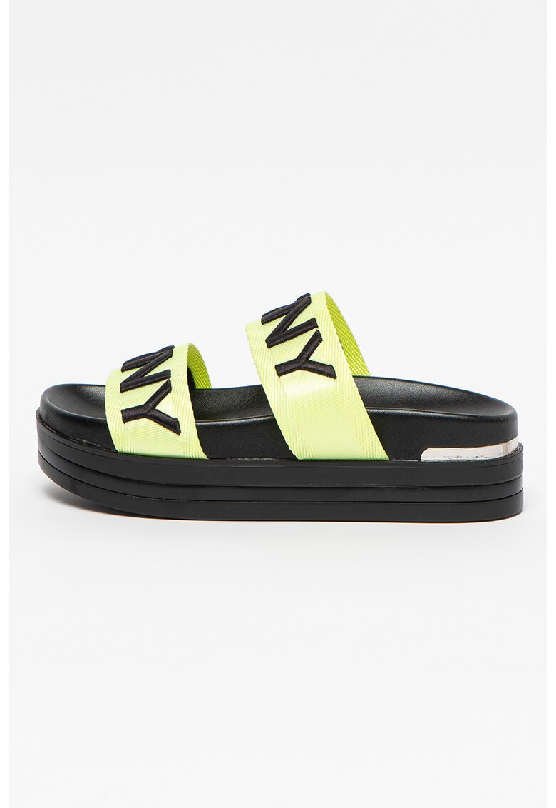 Papuci wedge cu logo Tee