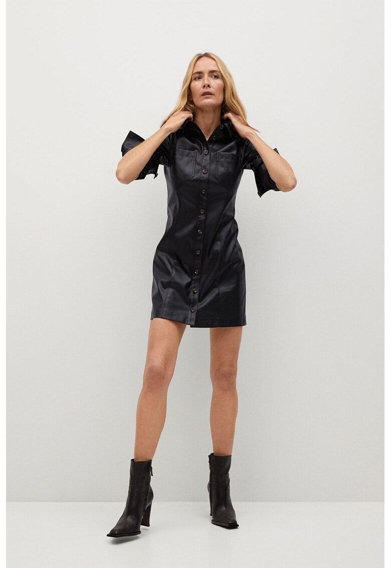 Rochie tip camasa de piele ecologica Nastia
