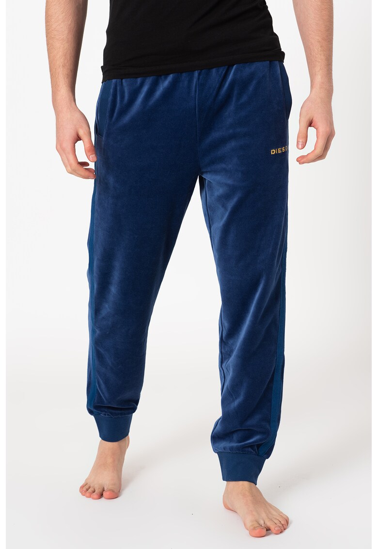 Pantaloni de pijama catifelati cu snur in talie