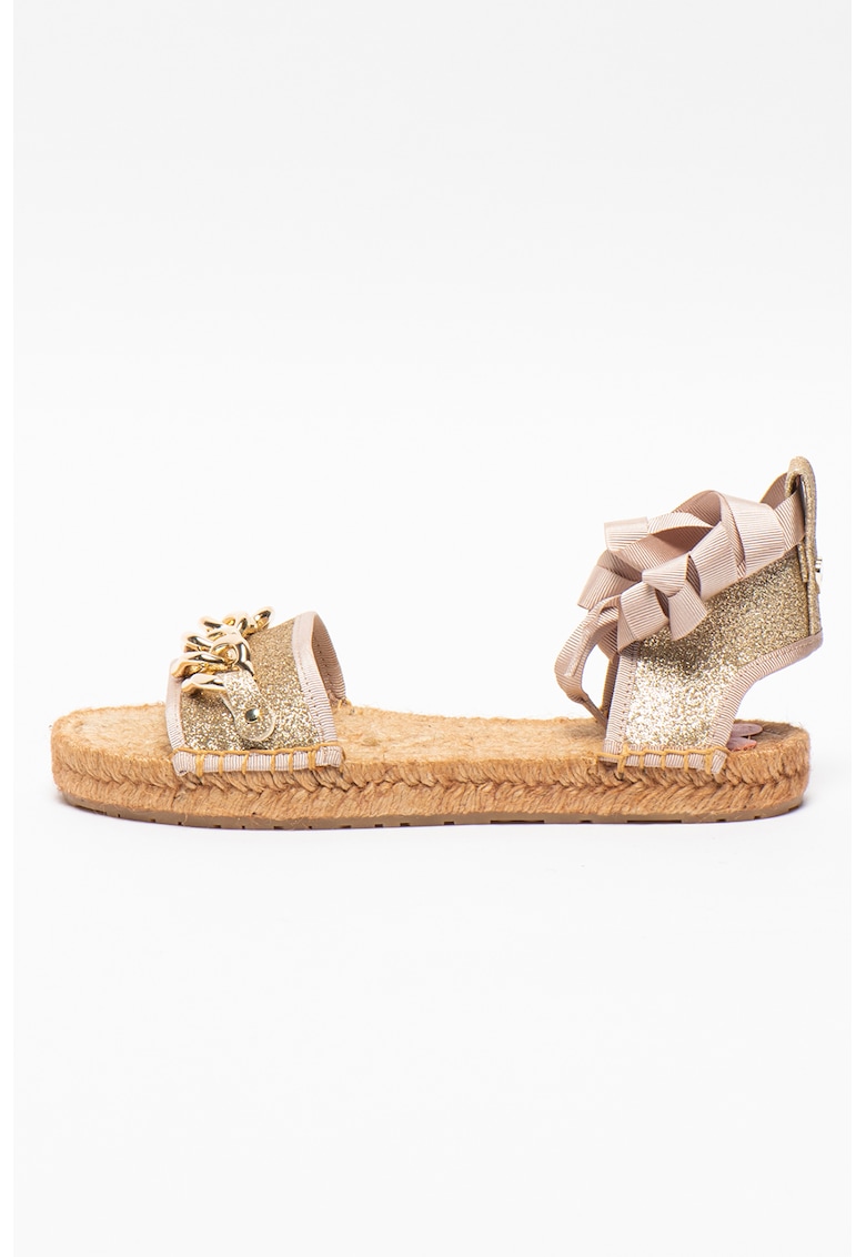Sandale tip espadrile cu insertii stralucitoare
