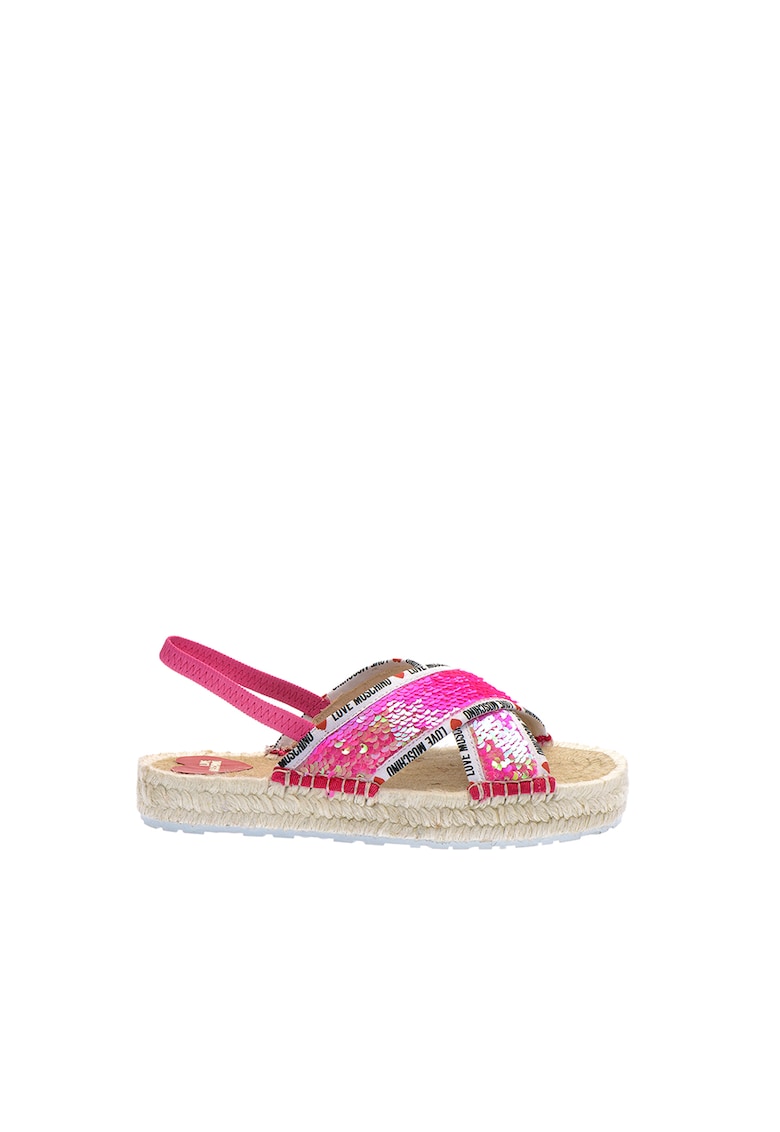 Sandale slingback tip espadrile cu paiete