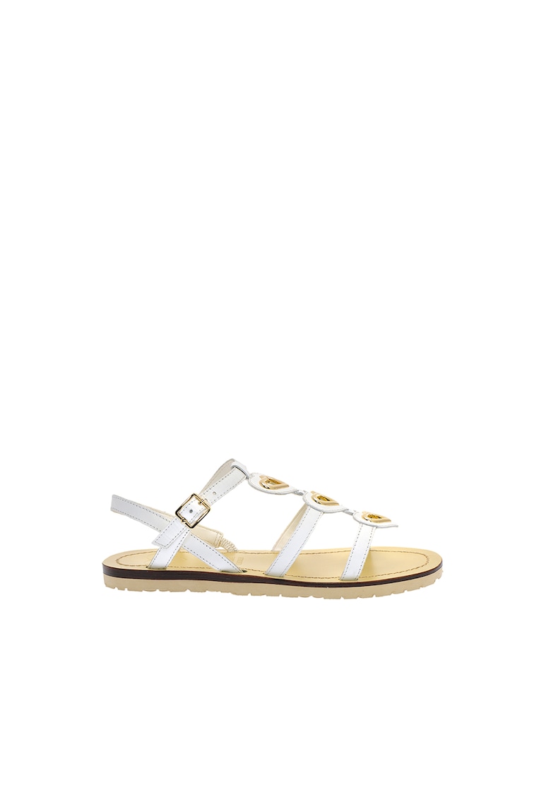 Sandale de piele cu model cu barete multiple
