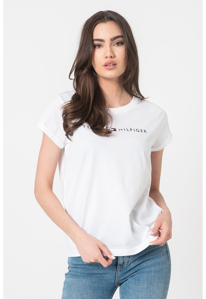 Tricou slim fit cu imprimeu logo fashiondays.ro imagine noua