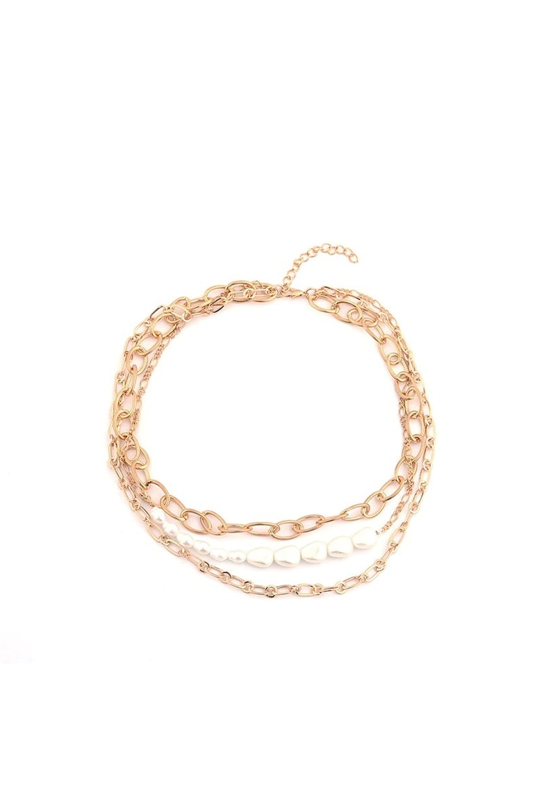 Colier in 3 straturi - auriu - cu perle - Marlies C10