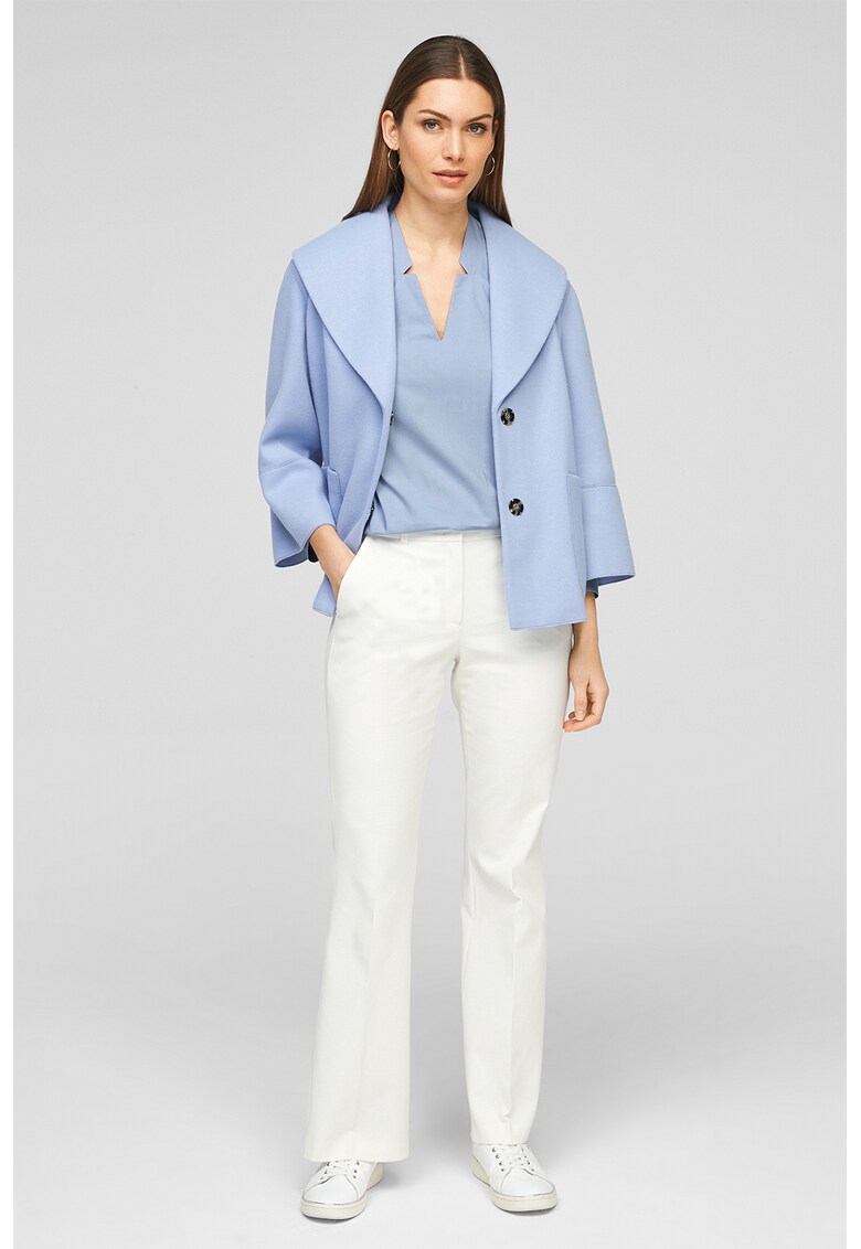 Bluza din amestec de lyocell cu decolteu in V fashiondays imagine noua