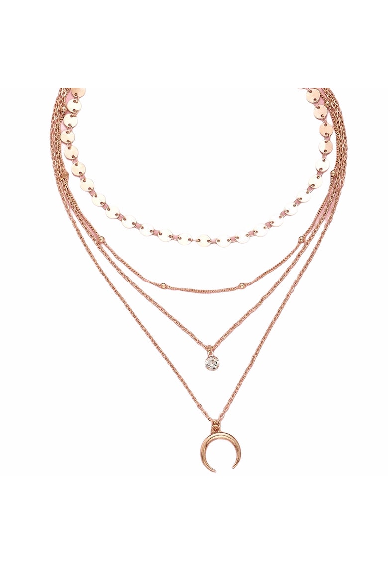 Colier in 4 straturi - auriu - semiluna - Loreley C16 -