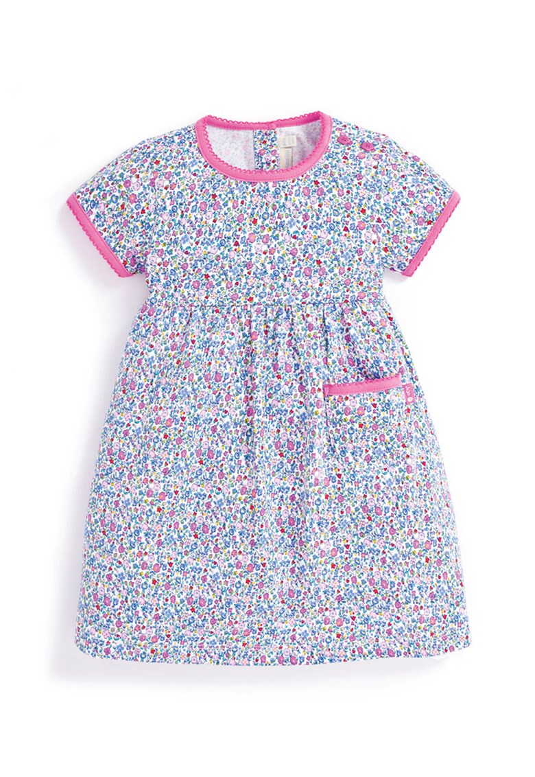 Rochie cu imprimeu floral si buzunar lateral