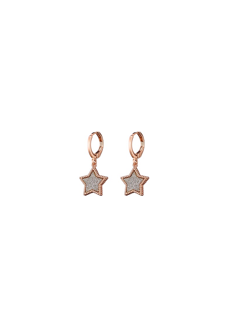 Cercei drop placati cu aur rose de 14K