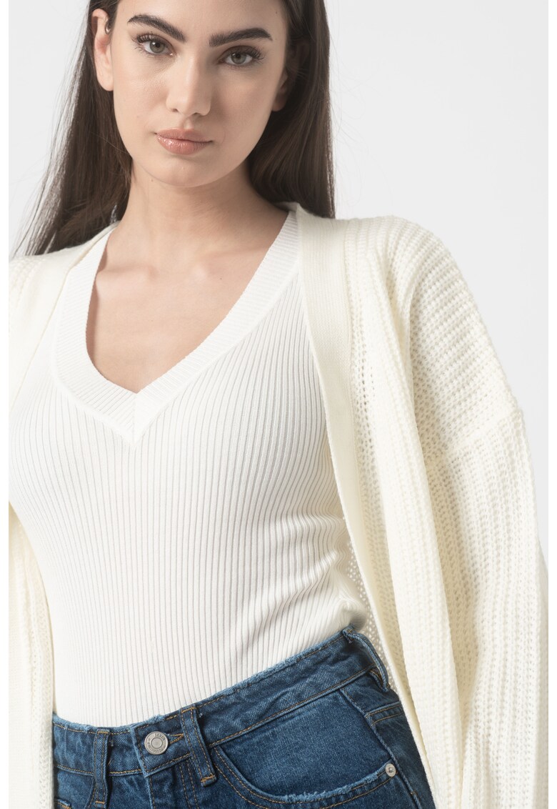 Cardigan cu model lung si maneci cazute