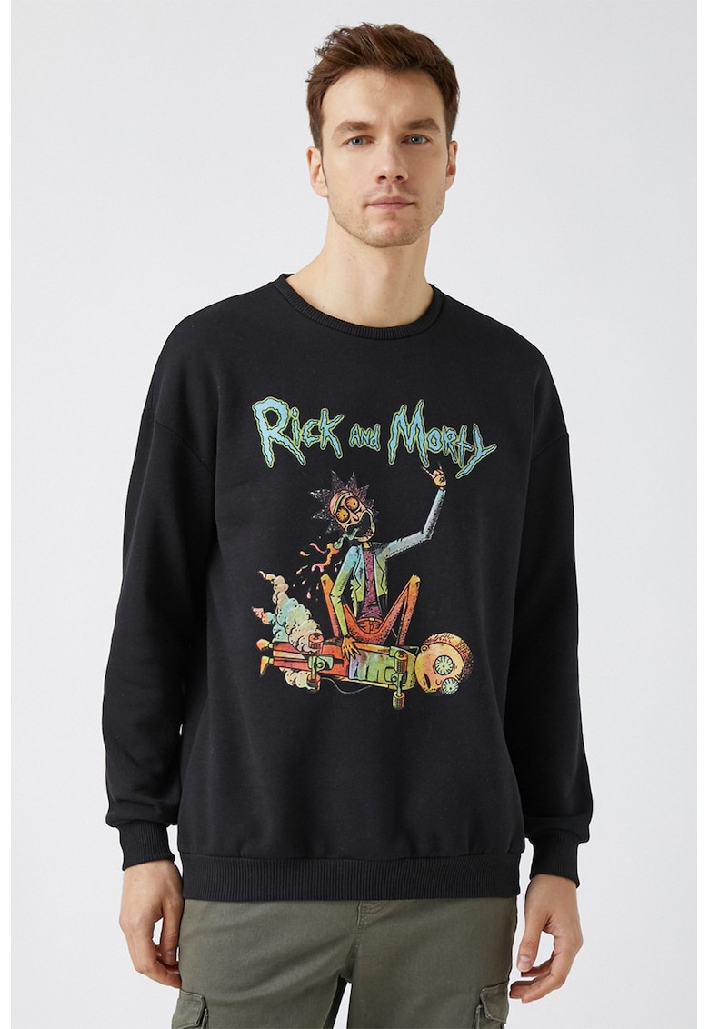 Bluza sport cu imprimeu Rick&Morty imagine fashiondays.ro 2021