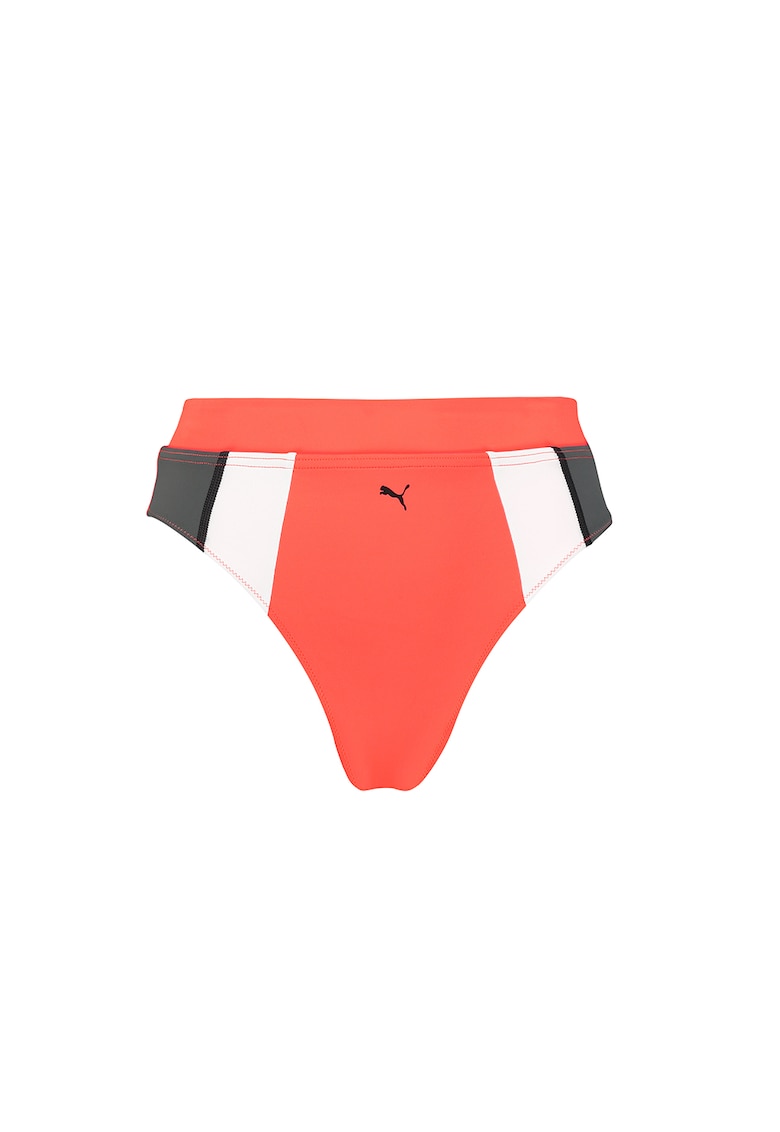 Slip hipster cu talie inalta si imprimeu logo