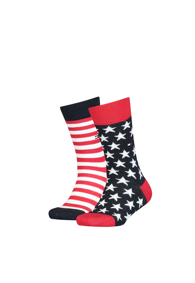 Tommy Hilfiger Set de sosete cu stele si dungi - 2 perechi