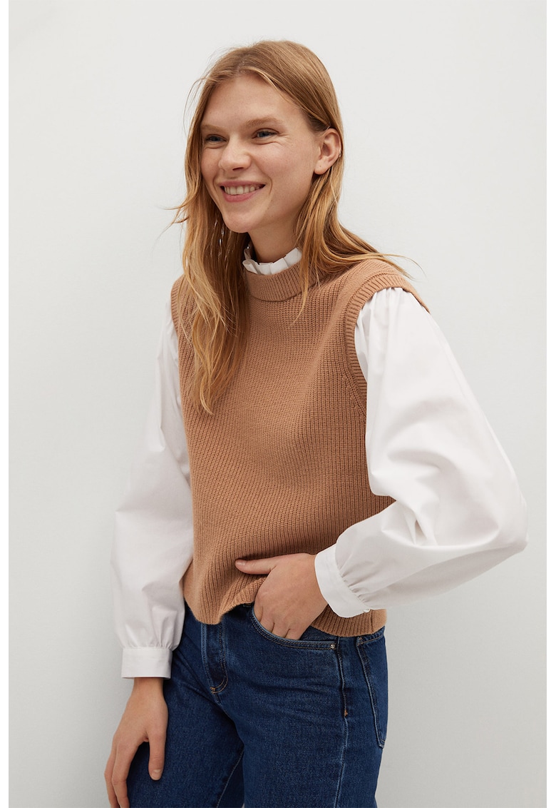 Pulover tip camasa cu model 2in1 Leonor