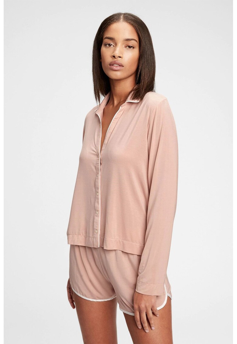 Camasa de pijama din amestec de modal cu nasturi fashiondays.ro imagine noua