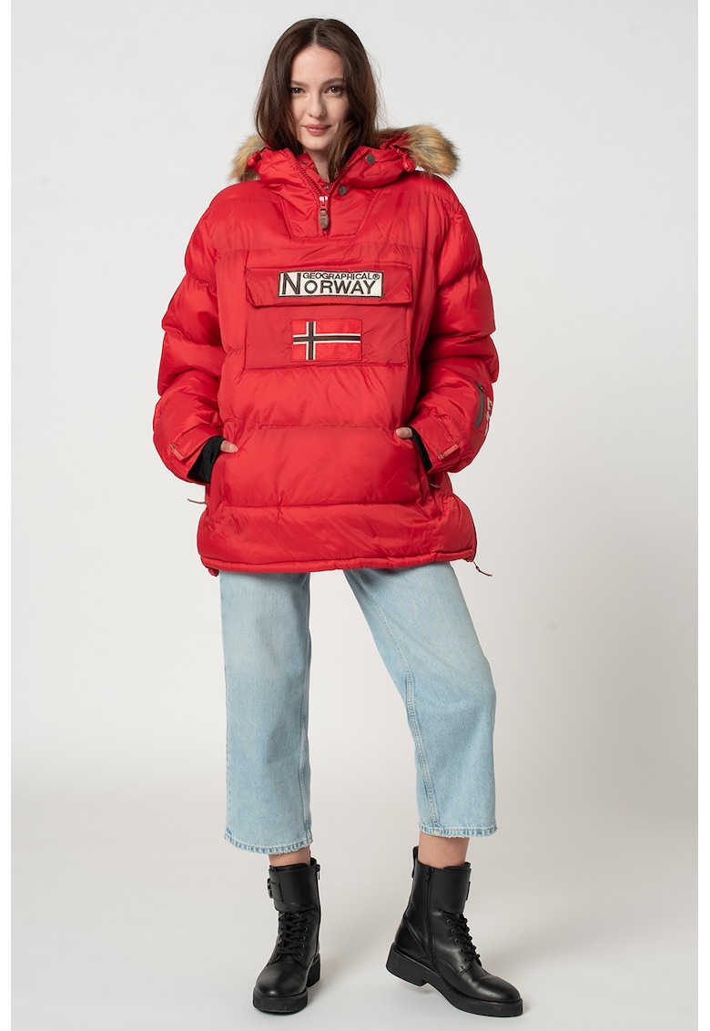 Geaca parka cu gluga - fara inchidere Belancolie - Rosu