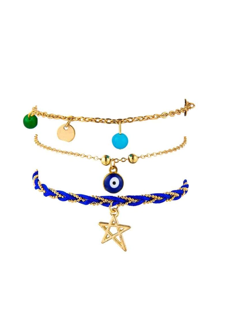 Set 4 bratari de picior - cu steluta - aurii - Kimi C1